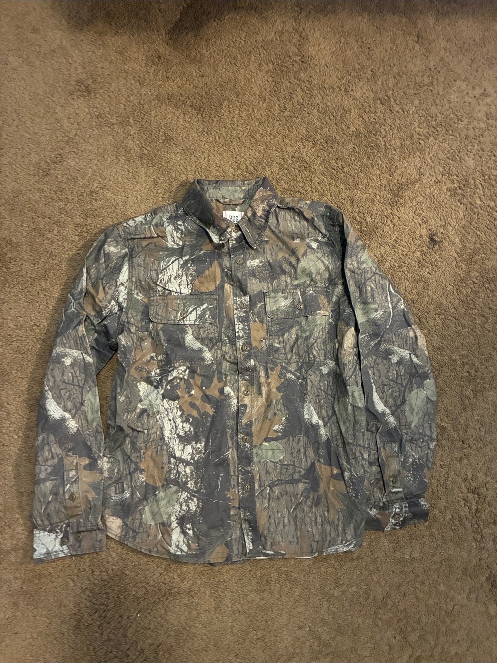 BDG Men's Camouflage button up Jacket - Brown, Green, Gray